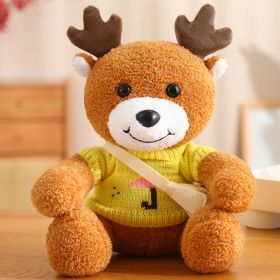 Cute Deer Doll Christmas Deer Plush Toy (Option: Umbrella Yellow Sweater-30cm)