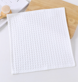 Water-absorbing  Quick-drying Pure Cotton Waffle Bath Towel (Option: White-35x35cm)