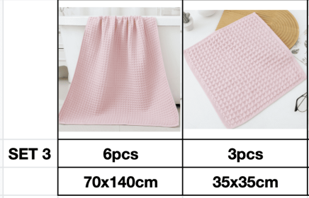 Household Bathing Water Absorbent And Quick Drying Unisex Plus Thickened Pure Cotton Bath Towel Wipe (Option: Pink-Set3)