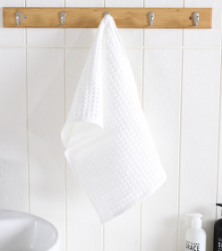 Water-absorbing  Quick-drying Pure Cotton Waffle Bath Towel (Option: White-35x75cm)