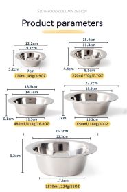 Pet Slow Food Stainless Steel Bowl And Tableware (Option: M-Stainless Steel)