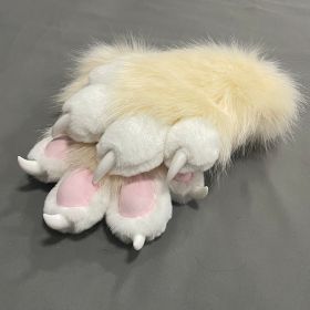 Colorful Beast Paw Gloves Cat's Paw Cute Plush (Color: Beige)