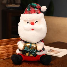 Fashion Simple Christmas Plush Toy Decoration (Option: Plaid Santa Claus-28cm)