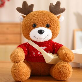 Cute Deer Doll Christmas Deer Plush Toy (Option: Loveyou Red Sweater-30cm)