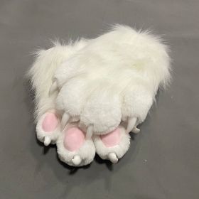 Colorful Beast Paw Gloves Cat's Paw Cute Plush (Color: White)