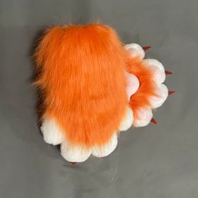 Colorful Beast Paw Gloves Cat's Paw Cute Plush (Color: Orange)