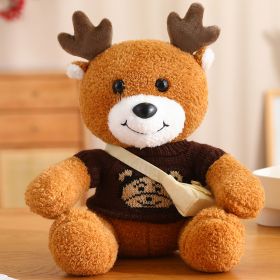 Cute Deer Doll Christmas Deer Plush Toy (Option: Bear Brown Sweater Style-30cm)