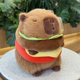 Birthday Hat Capabala Cute Capybara Plush Toy (Option: 22cm Hamburger Style-As Shown In The Figure)