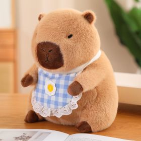 Cute Capybara Doll Plush Toys (Option: Blue Bib-30cm)