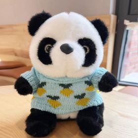 National Treasure Giant Panda Sweater Plush Toy (Option: Blue Pineapple Sweater Panda-25cm)