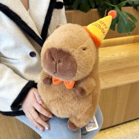 Birthday Hat Capabala Cute Capybara Plush Toy (Option: 33cm Birthday-As Shown In The Figure)