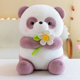 Holding Flower Panda Doll Plush Toys (Option: Purple Pink-35cm)