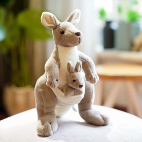 Cute Kangaroo Plush Toy Mother And Child Kangaroo (Option: Light Gray Kangaroo-35cm)