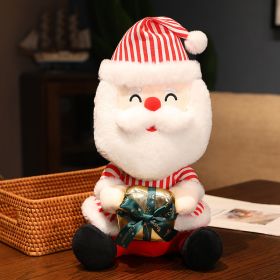 Fashion Simple Christmas Plush Toy Decoration (Option: Red Stripe Santa Claus-28cm)