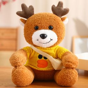 Cute Deer Doll Christmas Deer Plush Toy (Option: Small Yellow Duck Sweater-30cm)