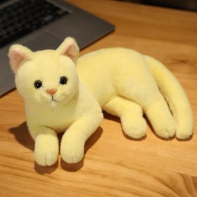 Cute Simulation Cat Doll Pillow Plush Toy (Option: Yellow-30cm)