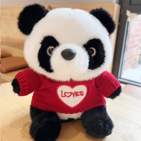 National Treasure Giant Panda Sweater Plush Toy (Option: Red Love Sweater Panda-25cm)