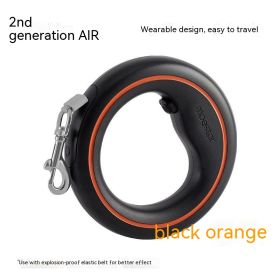 Cute Dog Automatic Retractable Dog Hand Holding Rope Dog Leash (Option: BlackOrange)