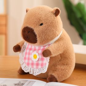 Cute Capybara Doll Plush Toys (Option: Pink Bib-30cm)