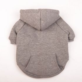 Autumn And Winter Pet Clothes With Coat And Cap Hoodies (Option: Gray-S)