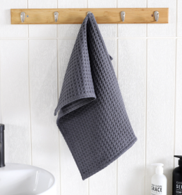 Water-absorbing  Quick-drying Pure Cotton Waffle Bath Towel (Option: Dark Grey-35x75cm)