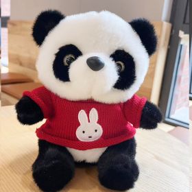 National Treasure Giant Panda Sweater Plush Toy (Option: Red Rabbit Head Sweater Panda-25cm)