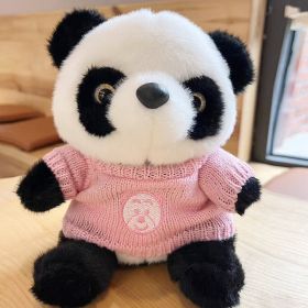 National Treasure Giant Panda Sweater Plush Toy (Option: Pink Bear Head Panda-25cm)