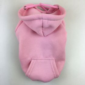 Autumn And Winter Pet Clothes With Coat And Cap Hoodies (Option: Pink-XS)