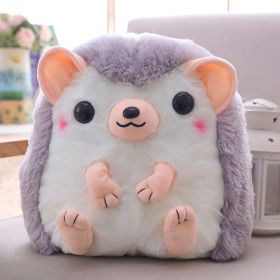 New Cute Cartoon Hedgehog Schoolbag Student Plush Toy (Option: Gray-30cm)