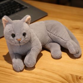 Cute Simulation Cat Doll Pillow Plush Toy (Option: Gray-30cm)