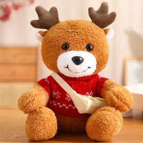 Cute Deer Doll Christmas Deer Plush Toy (Option: Snowflake Red Sweater-30cm)