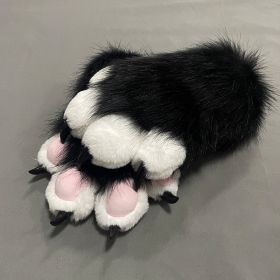 Colorful Beast Paw Gloves Cat's Paw Cute Plush (Color: Black)