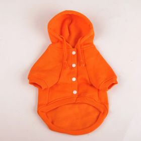 Autumn And Winter Pet Clothes With Coat And Cap Hoodies (Option: Orange-M)