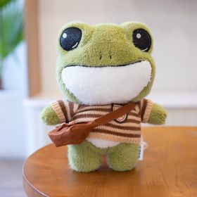 Cute Little Frog Doll Plush Toys (Option: Brown Stripes-29cm)