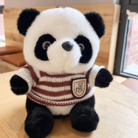 National Treasure Giant Panda Sweater Plush Toy (Option: Red Stripe Style Sweater Panda-25cm)