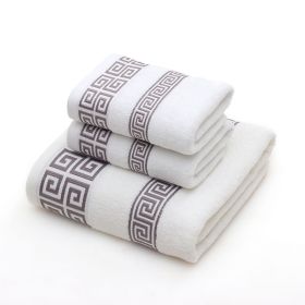 Towels Gift Box Three-piece Set (Option: White-Suit)