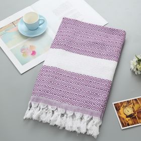 Handmade Tassel Blanket Turkish Beach Towel (Option: 5 6 Purple-100x180)