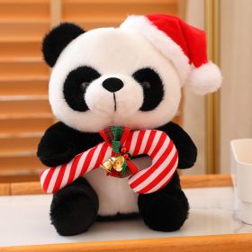 Christmas Gift Cute Panda Doll (Option: Red Cane-25cm)