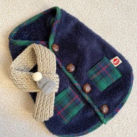 Christmas Send Scarf Pet Clothes (Option: Navy Blue-S)