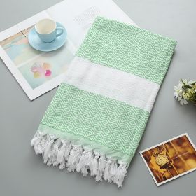 Handmade Tassel Blanket Turkish Beach Towel (Option: 5 2 Green-100x180)