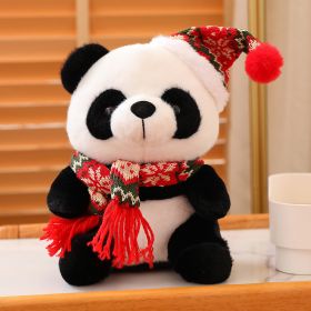 Christmas Gift Cute Panda Doll (Option: Red Scarf-25cm)