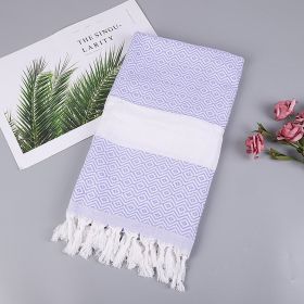 Handmade Tassel Blanket Turkish Beach Towel (Option: 5 10 Light Purple-100x180)