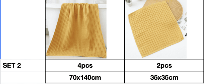 Household Bathing Water Absorbent And Quick Drying Unisex Plus Thickened Pure Cotton Bath Towel Wipe (Option: Yellow-Set2)