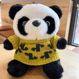 National Treasure Giant Panda Sweater Plush Toy (Option: Yellow Cactus Sweater Panda-25cm)