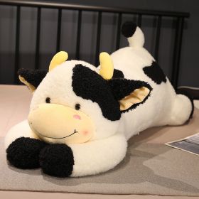 Cute Lying Cow Pillow Plush Toy Doll (Option: Black-90cm 1kg)