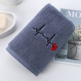 Thickened Absorbent Cotton Embroidered Towel (Option: Dark Grey-35x75cm)