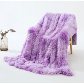 Tie Dyed Winter Double Layer Blanket (Option: Pink Purple-50X70cm)