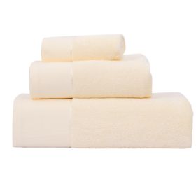 Cotton Towel Bath Towel Three Piece Water Absorbing Gift Towel Bath Towel Set (Option: Yellow-3pieces)