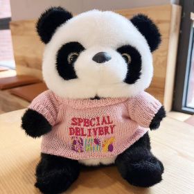 National Treasure Giant Panda Sweater Plush Toy (Option: Pink Letters Sweater Panda-25cm)