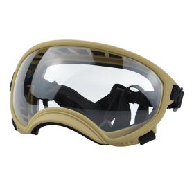 Fashion Personality Dog Skiing Goggles (Option: Khaki framed transparent-S)